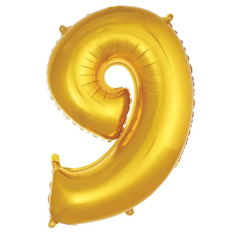 34" Rakam Folyo  ( 9 ) Gold Renk - Toptan Parti Malzemesi