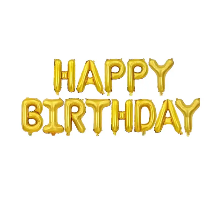16'' Happy Birthday Gold Folyo - Toptan Parti Malzemesi