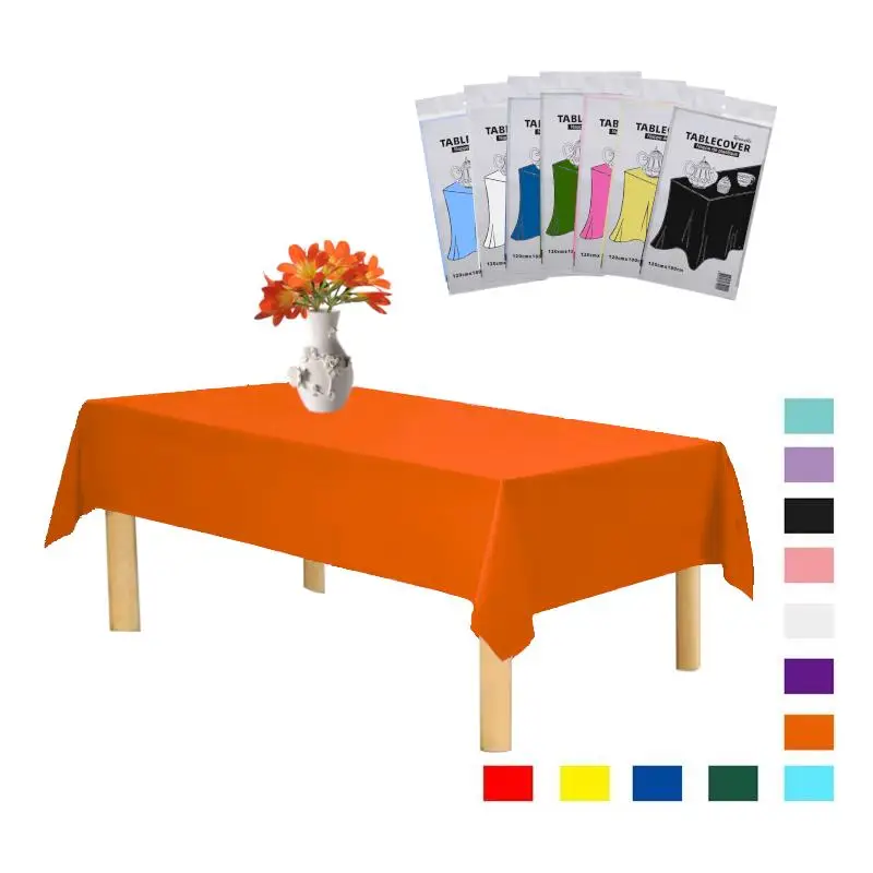 PLASTİK TURUNCU MASA ÖRTÜSÜ 120*180cm - Toptan Parti Malzemesi