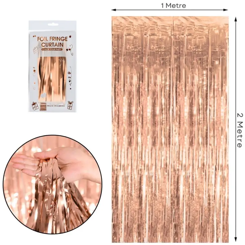 METALİZE ROSEGOLD ARKA PLAN PERDESİ 2*1m - Toptan Parti Malzemesi