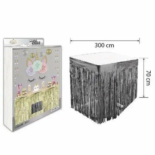 MASA ETEĞİ SİYAH 300*70 CM - Toptan Parti Malzemesi