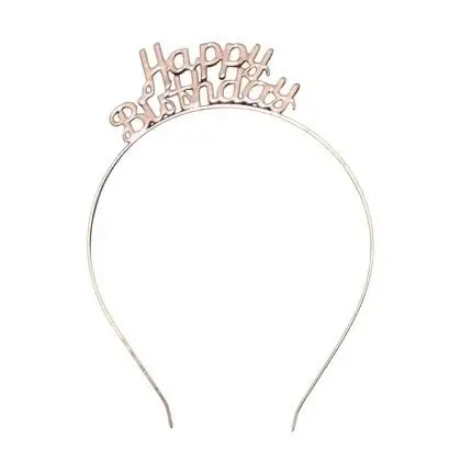 METAL TAÇ HAPPY ROSE GOLD - Toptan Parti Malzemesi