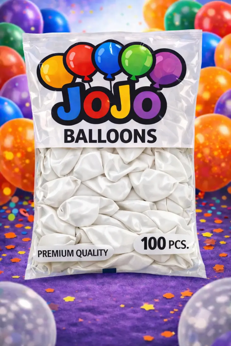 JoJo Beyaz Balon 100’lü Paket - Toptan Parti Malzemesi