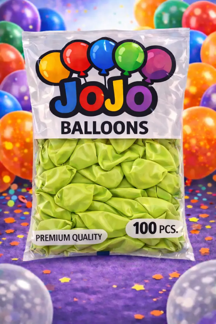 JoJo Fıstık Yeşili Balon 100’lü Paket - Toptan Parti Malzemesi
