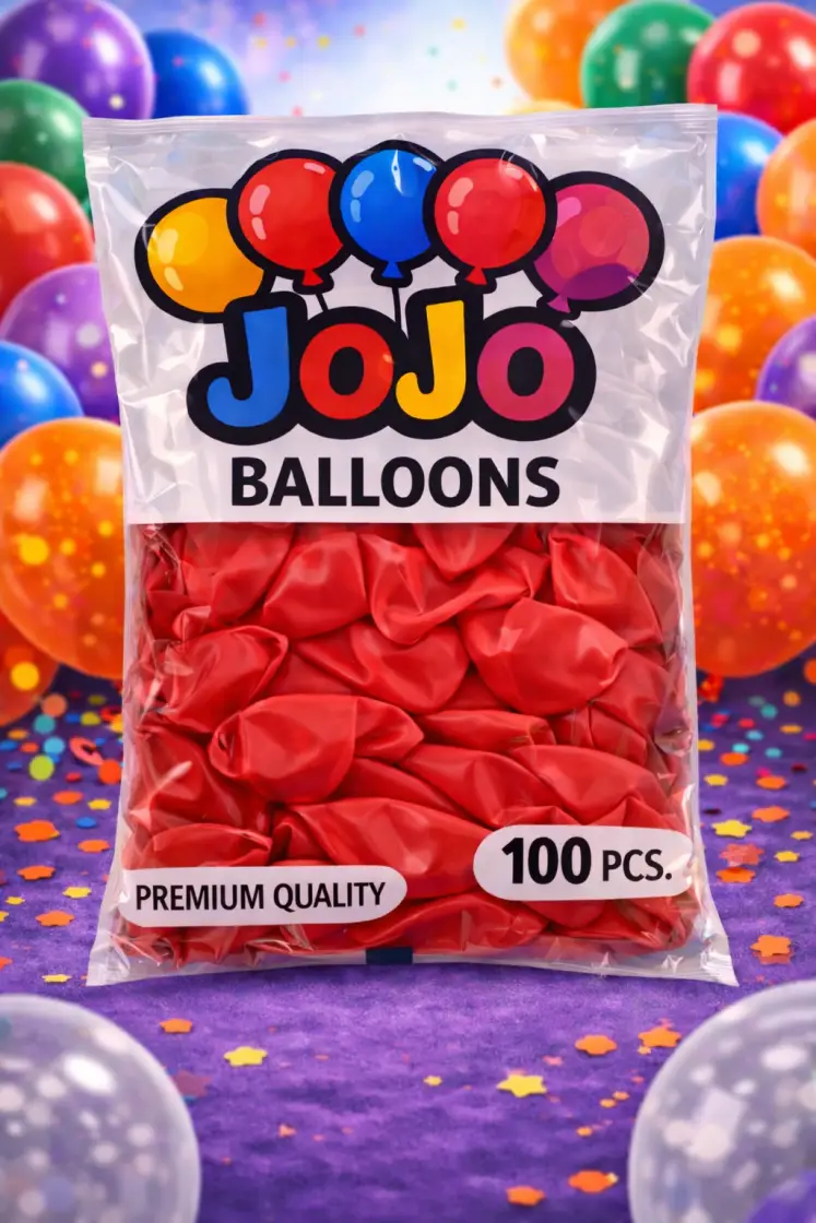 JoJo Kırmızı Balon 100’lü Paket - Toptan Parti Malzemesi