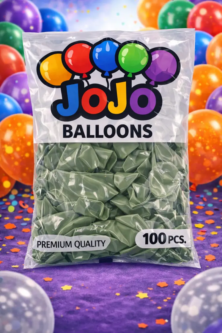JoJo Küf Yeşili Balon 100’lü Paket - Toptan Parti Malzemesi