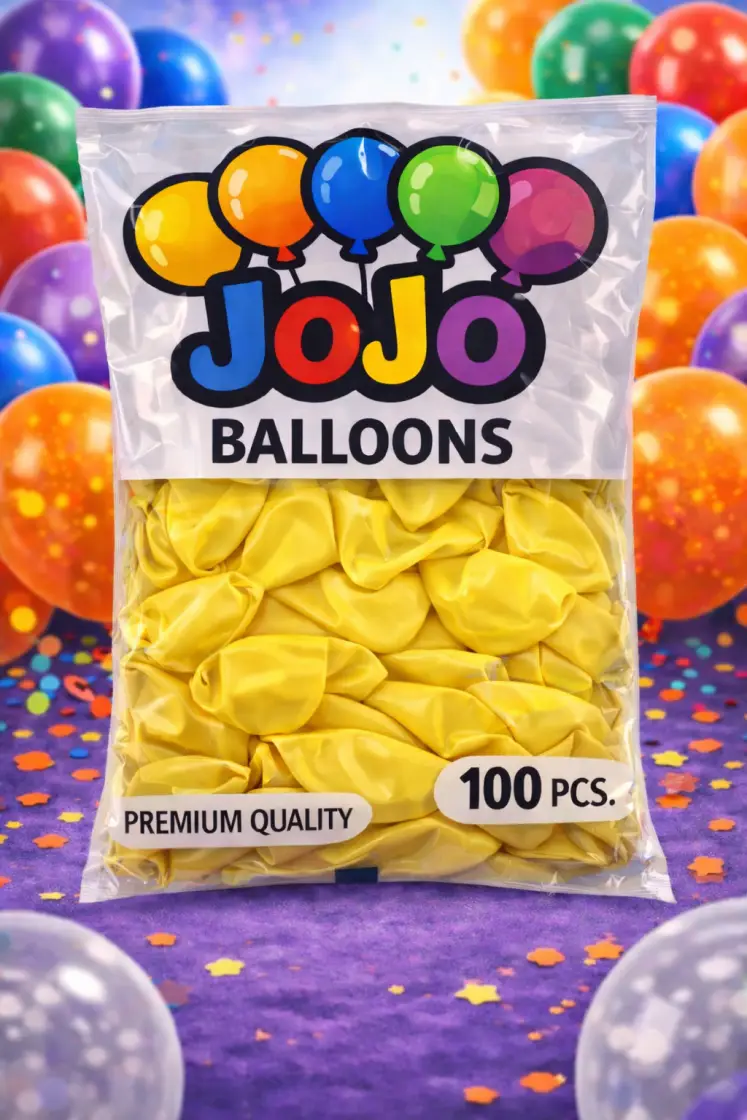 JoJo Sarı Balon 100’lü Paket - Toptan Parti Malzemesi
