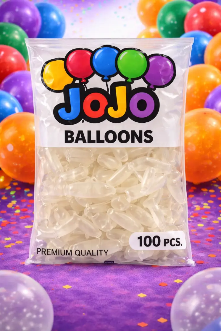 JoJo Şeffaf Balon 100’lü Paket - Toptan Parti Malzemesi