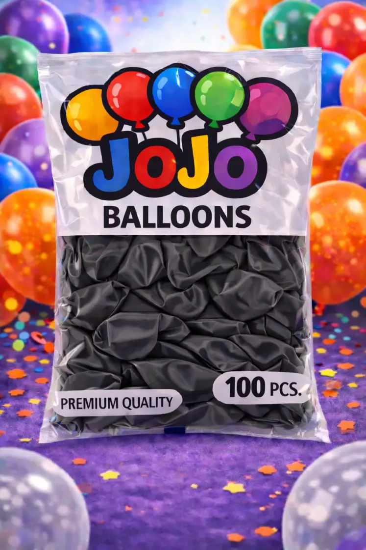 JoJo Siyah Balon 100’lü Paket - Toptan Parti Malzemesi