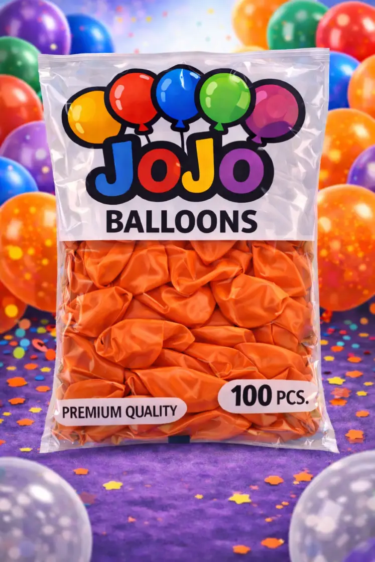 JoJo Turuncu Balon 100’lü Paket - Toptan Parti Malzemesi