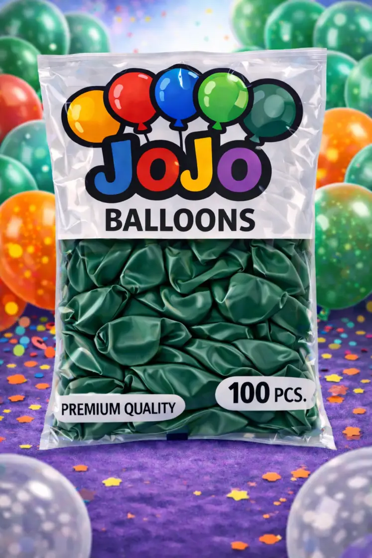 JoJo Koyu Yeşil Balon 100’lü Paket - Toptan Parti Malzemesi