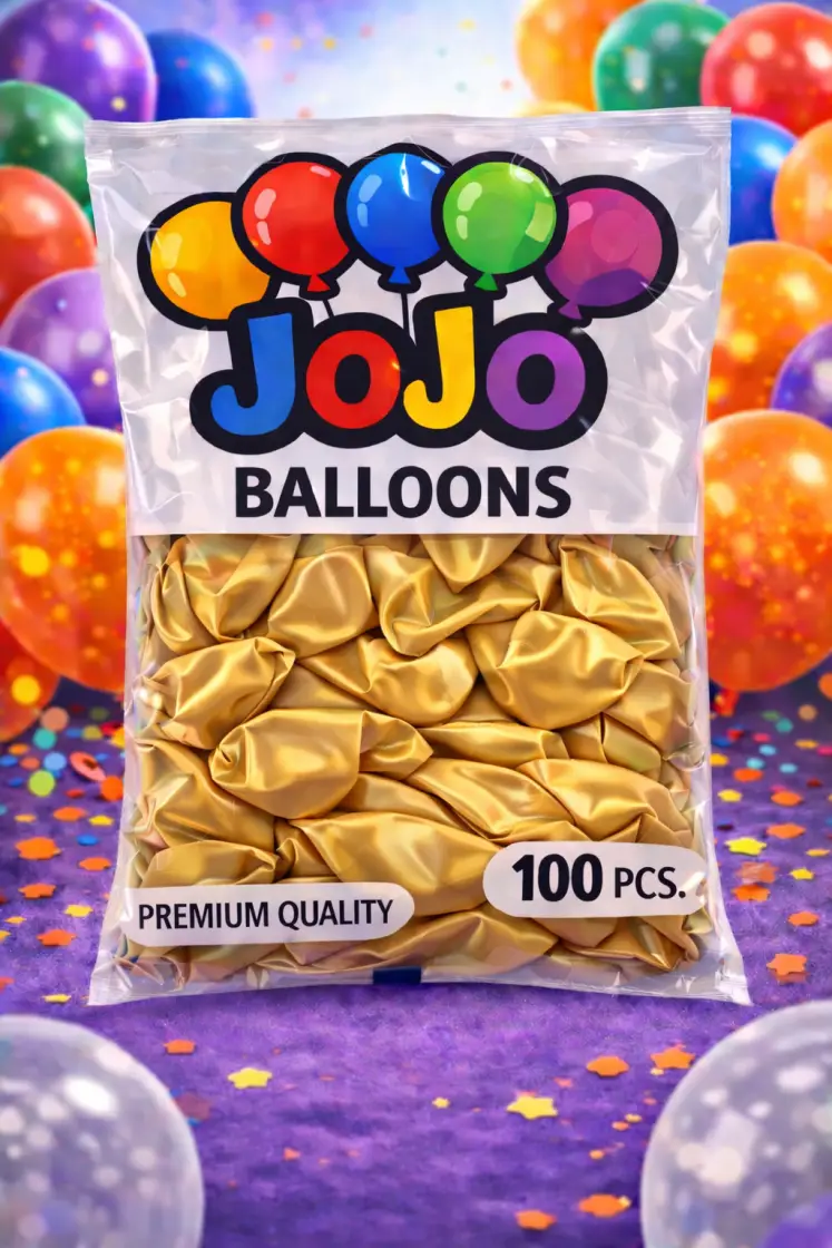 JoJo Metalik Gold Balon 100’lü Paket - Toptan Parti Malzemesi