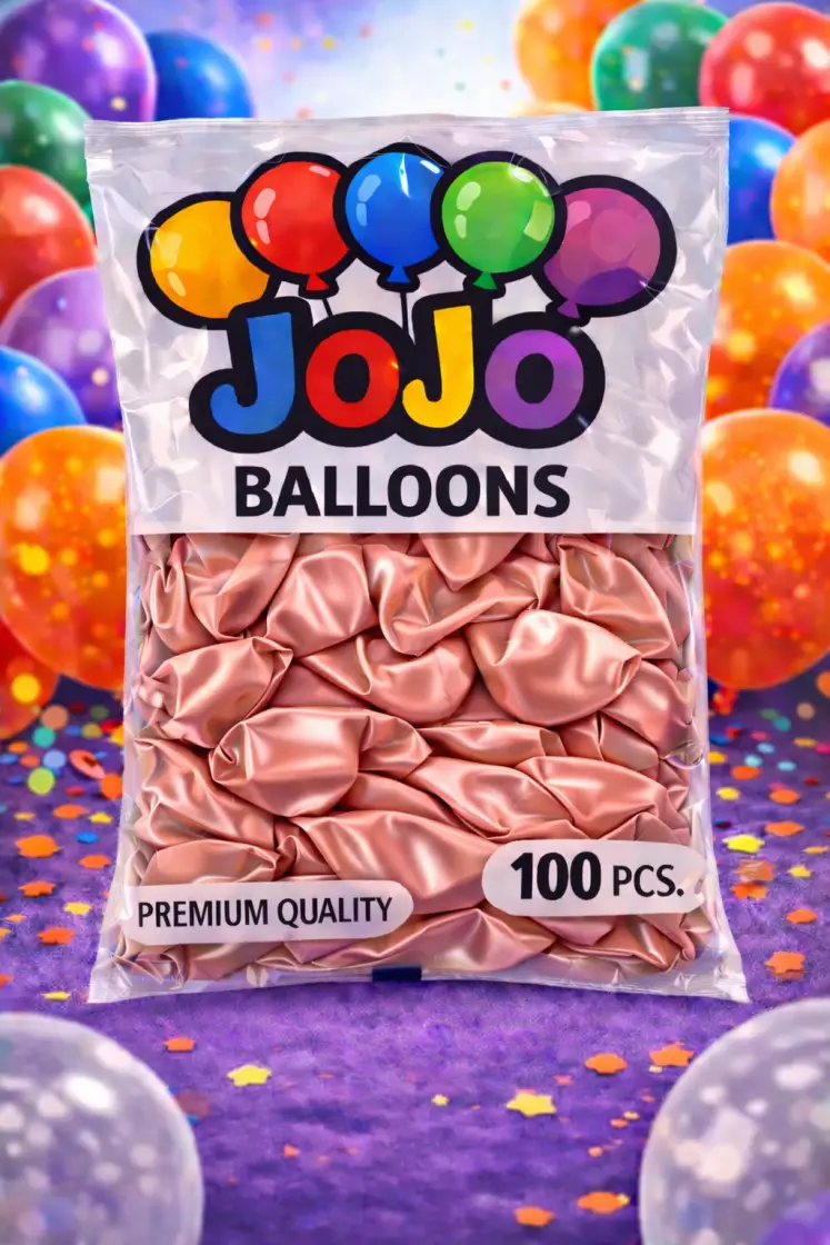 JoJo Metalik Rose Gold Balon 100’lü Paket - Toptan Parti Malzemesi