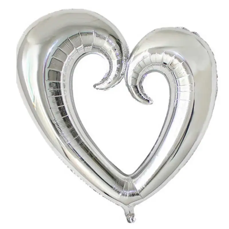 Ortası Boş Kalp (Gümüş) - Toptan Parti Malzemesi