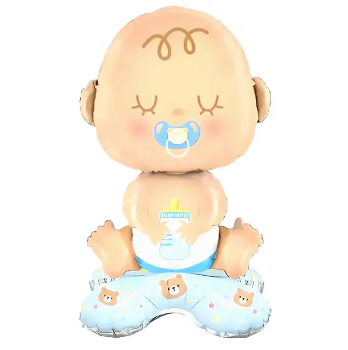 Ayaklı Bebek Folyo (Mavi) - Toptan Parti Malzemesi