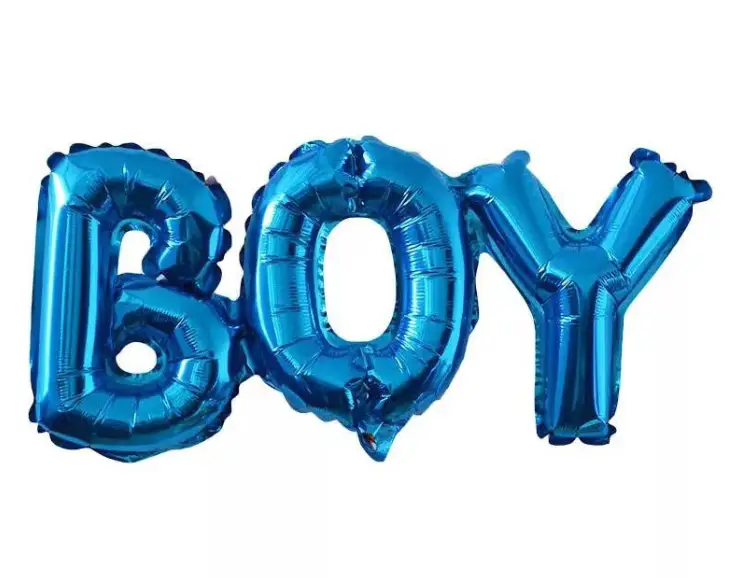 Boy Mavi Yazı Folyo - Toptan Parti Malzemesi