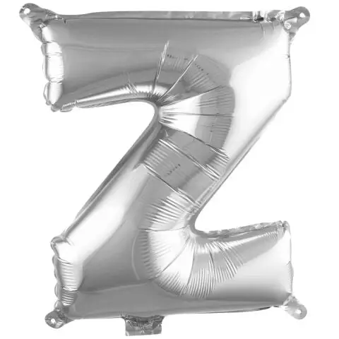 Z- HARF 16 İNC GÜMÜŞ RENK BALON 36 CM - Toptan Parti Malzemesi
