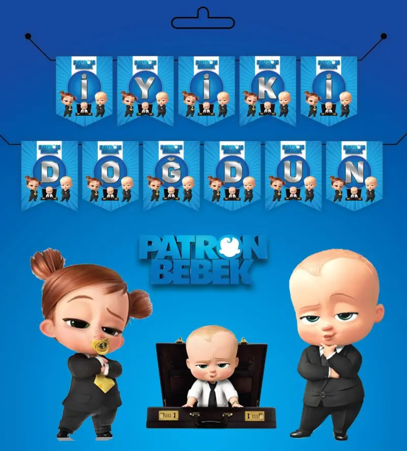 YAZI ZARF BANNER PATRON BEBEK - Toptan Parti Malzemesi