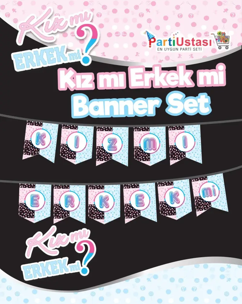 YAZI ZARF BANNER CİNSİYET - Toptan Parti Malzemesi
