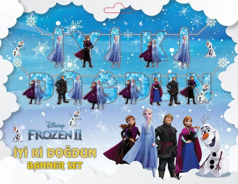 YAZI 3D BANNER FROZEN - Toptan Parti Malzemesi