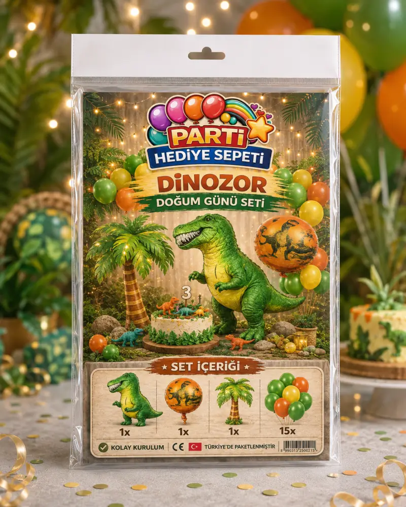 Dinozor Doğum Günü Seti - Toptan Parti Malzemesi