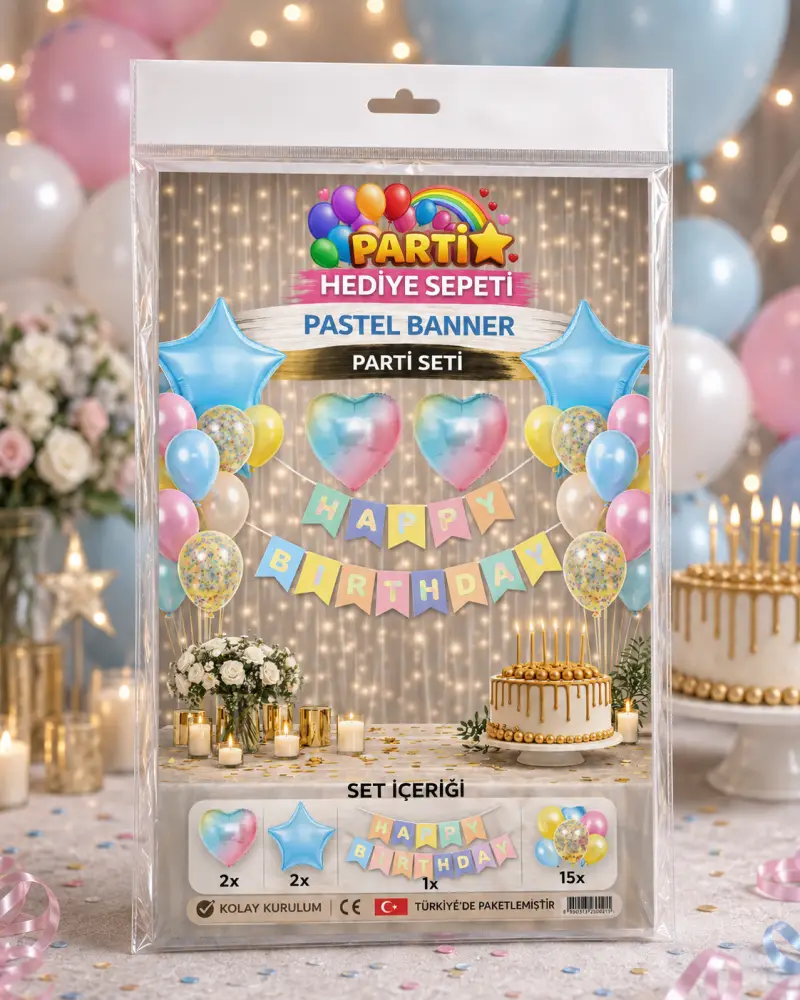 Renkli Banner Parti Seti - Toptan Parti Malzemesi