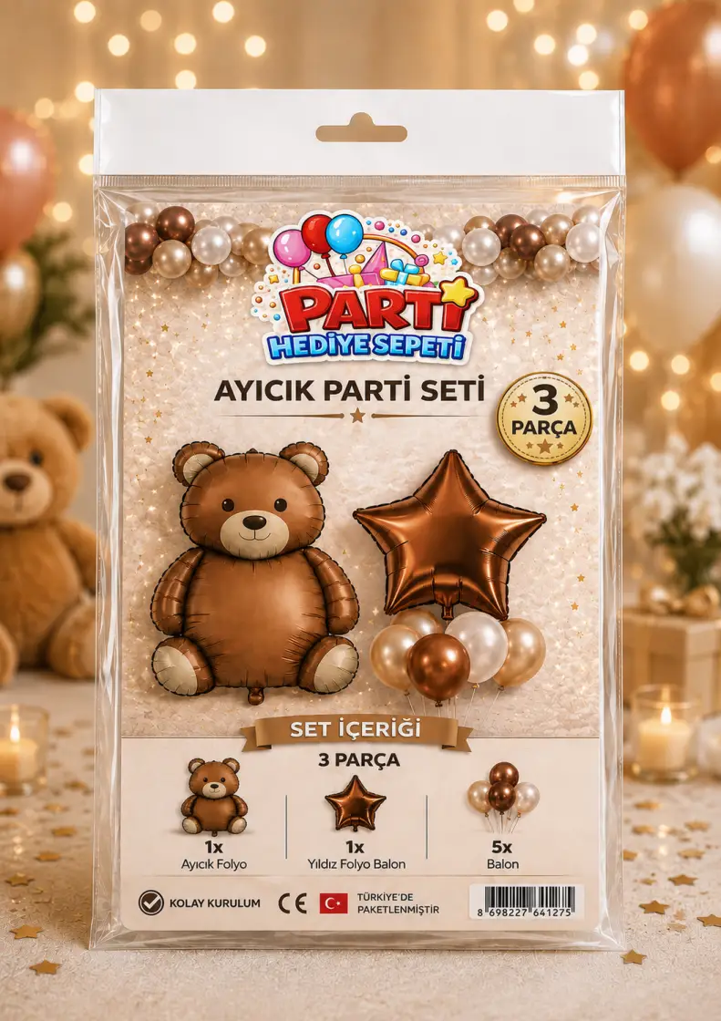 Ayıcık Mini Parti Seti - Toptan Parti Malzemesi