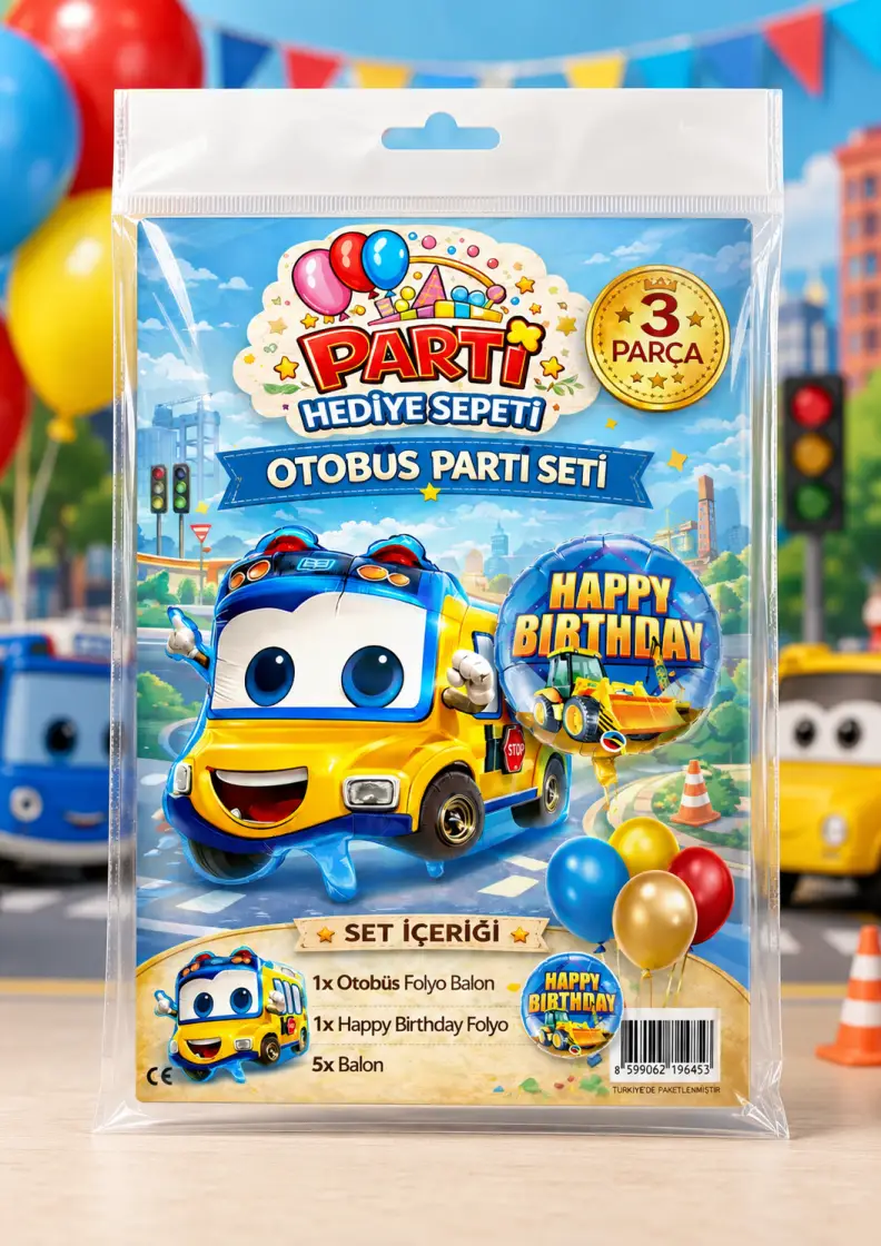 Otobüs Temalı Mini Parti Seti - Toptan Parti Malzemesi