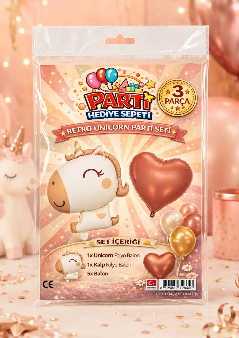 Retro Unicorn Mini Parti Seti toptan parti malzemesi