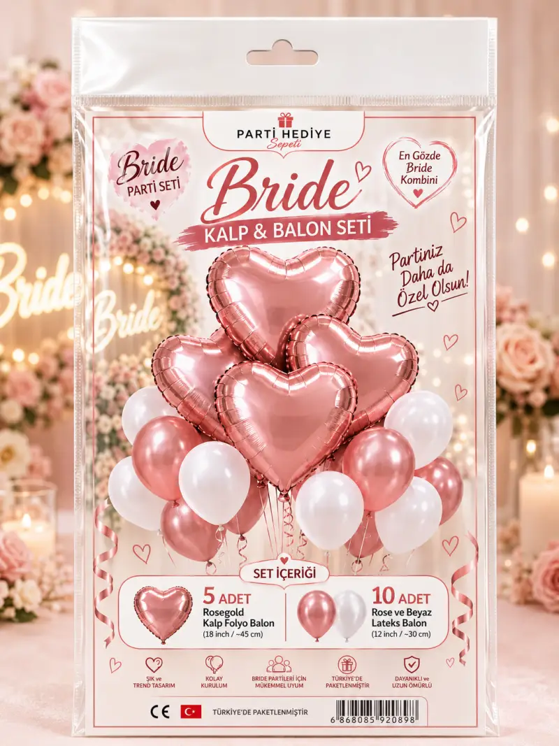 Mini Bride Kalp Set - Toptan Parti Malzemesi