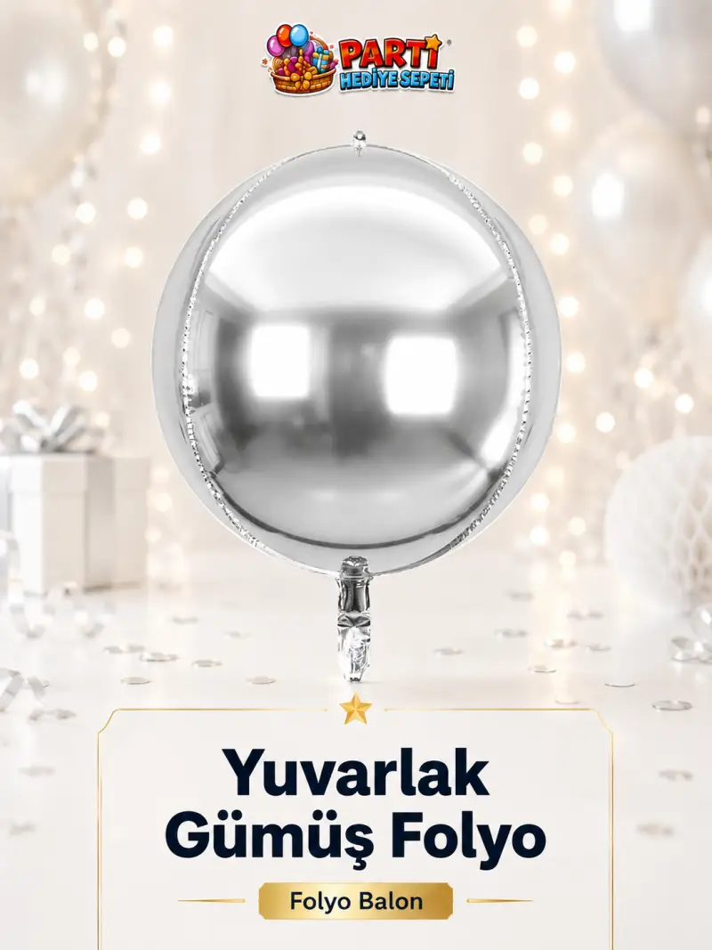 Küre Folyo Balon 22" Gümüş