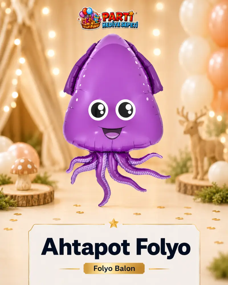 Gülen Ahtapot Folyo (Mor)