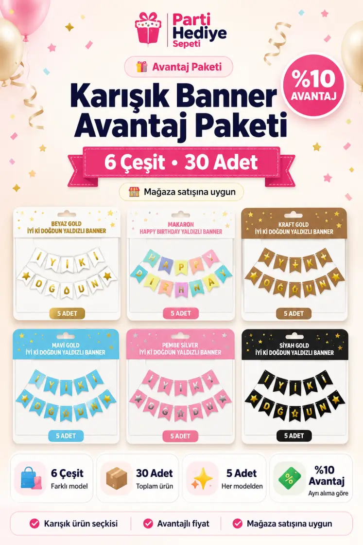 Karışık Banner Avantaj Paketi toptan parti malzemesi
