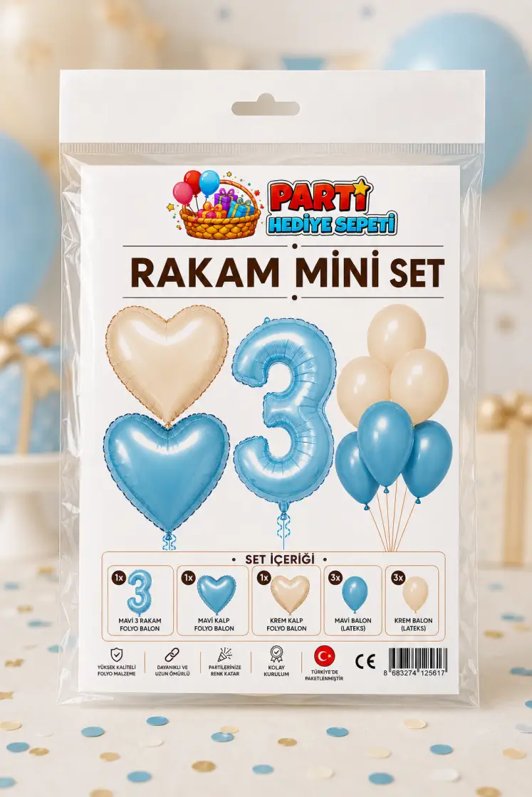 Mavi Rakam Mini Parti Seti (3)
