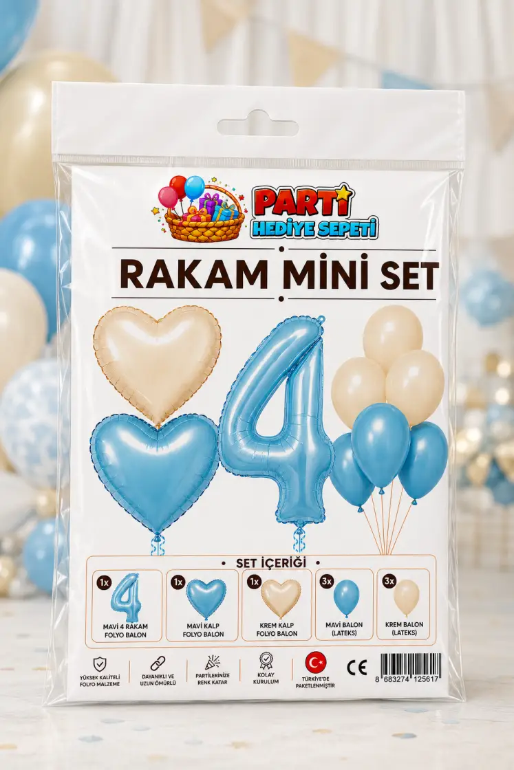 Mavi Rakam Mini Parti Seti (4)