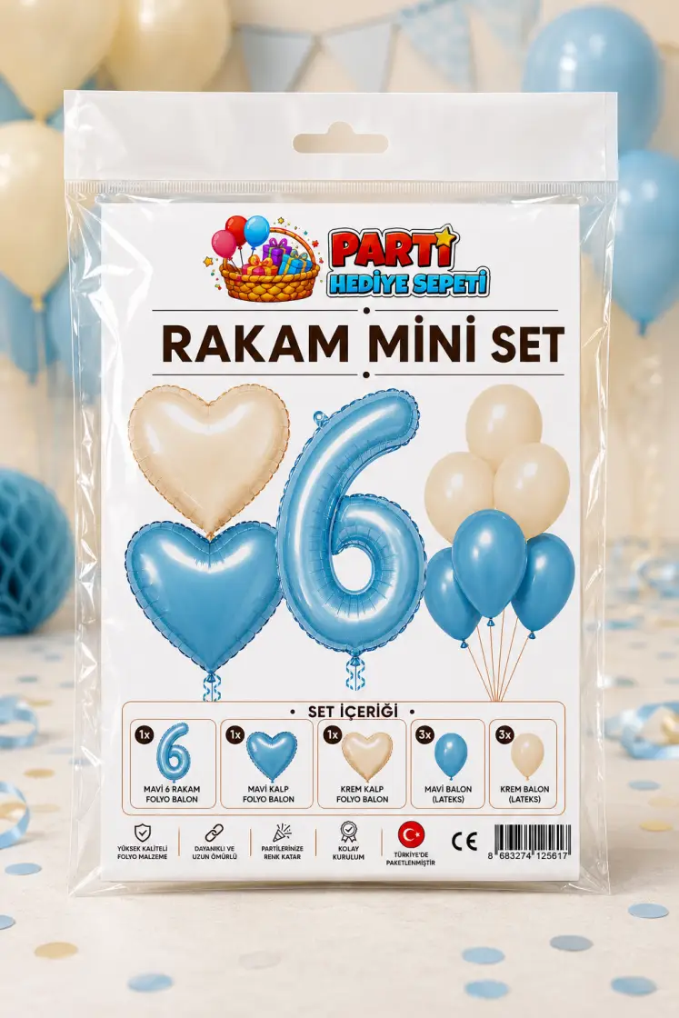Mavi Rakam Mini Parti Seti (6)