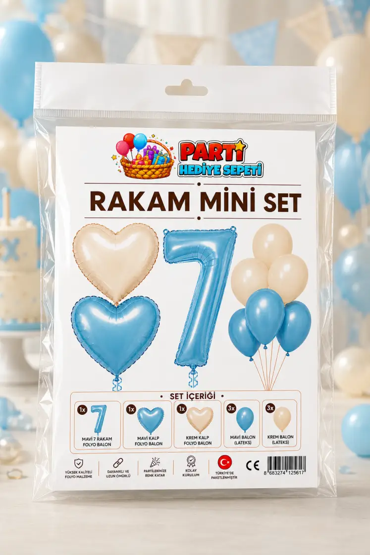 Mavi Rakam Mini Parti Seti (7)