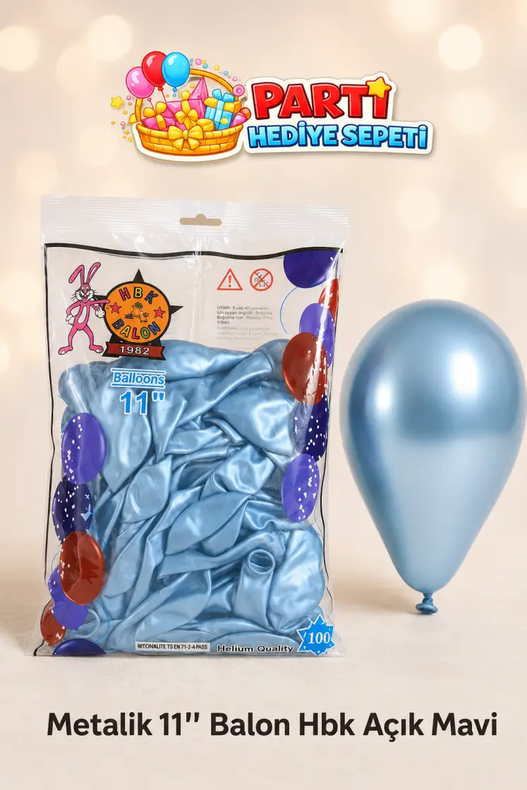 Metalik 11" Açık Mavi Balon (HBK)