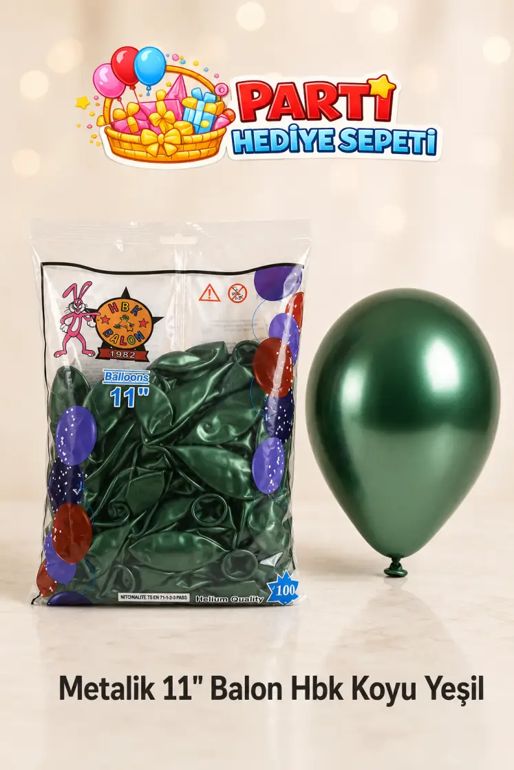 Metalik 11" Koyu Yeşil Balon (HBK)
