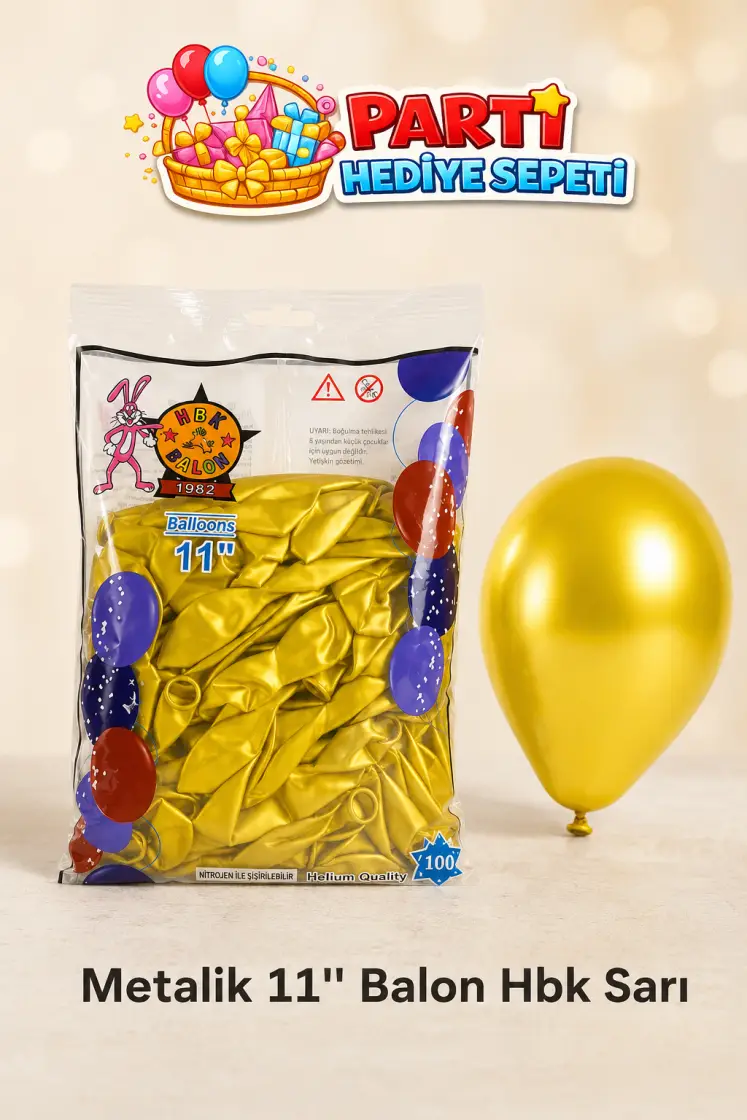 Metalik 11" Sarı Balon (HBK)
