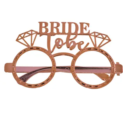MİKA GÖZLÜK BRİDE TOBE ROSE GOLD - Toptan Parti Malzemesi