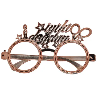 MİKA GÖZLÜK İYİKİ DOĞDUN ROSE GOLD - Toptan Parti Malzemesi
