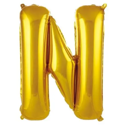 N- HARF 34 İNC GOLD RENK BALON 76 CM - Toptan Parti Malzemesi