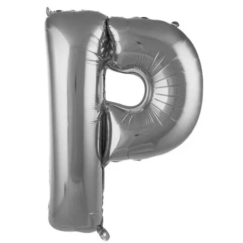 P- HARF 34 İNC GÜMÜŞ RENK BALON 76 CM - Toptan Parti Malzemesi