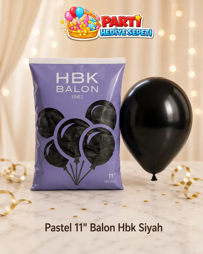 Pastel 11" Siyah Balon (HBK)