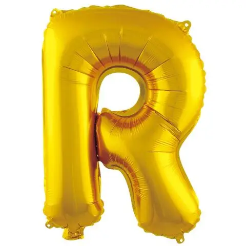 R- HARF 16 İNC GOLD RENK BALON 36 CM - Toptan Parti Malzemesi