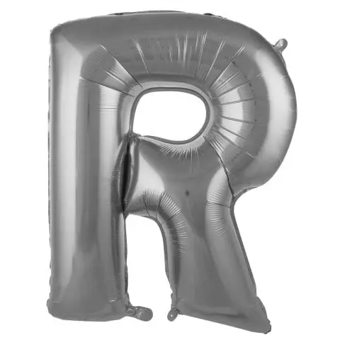 R- HARF 34 İNC GÜMÜŞ RENK BALON 76 CM - Toptan Parti Malzemesi