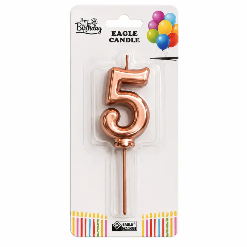 Rakam Mum 5 Rose - Toptan Parti Malzemesi