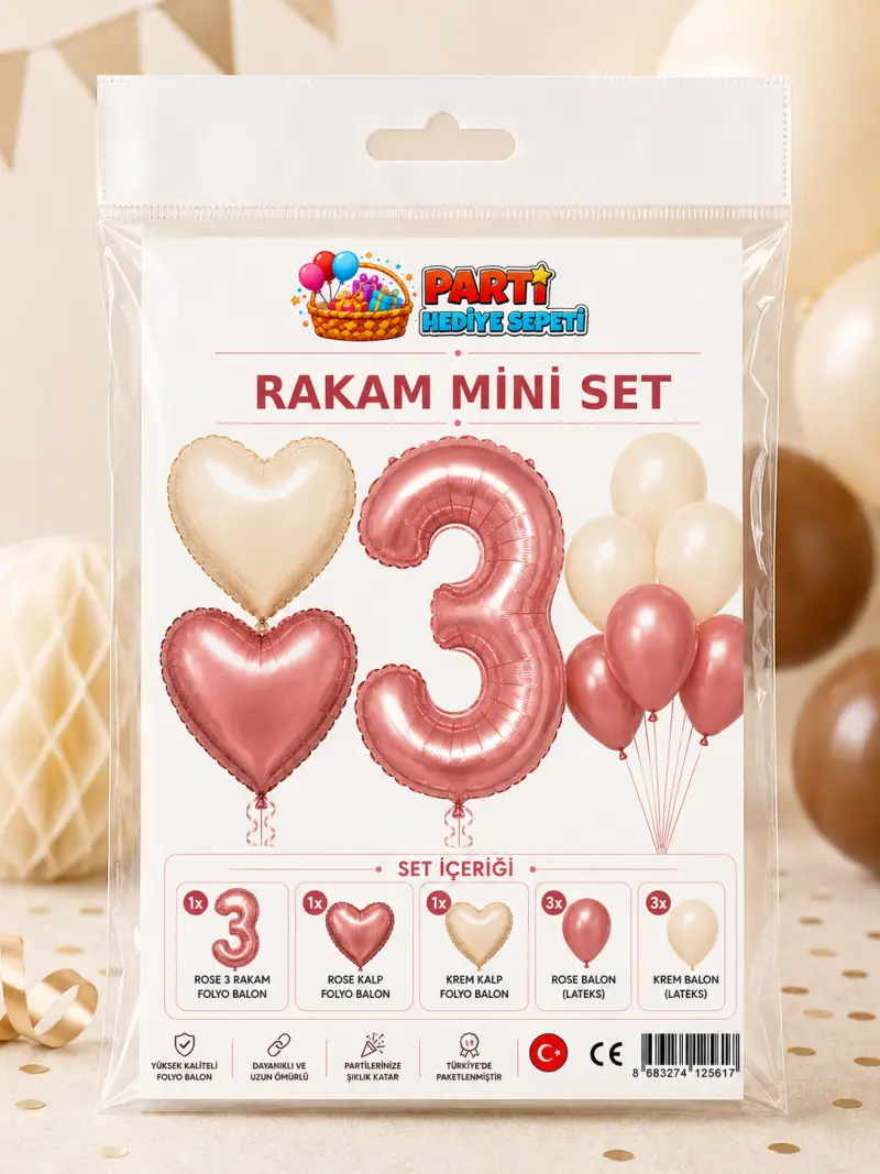 Rosegold Rakam Mini Parti Seti (3)