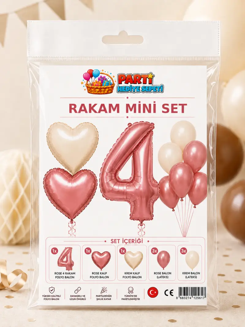 Rosegold Rakam Mini Parti Seti (4)